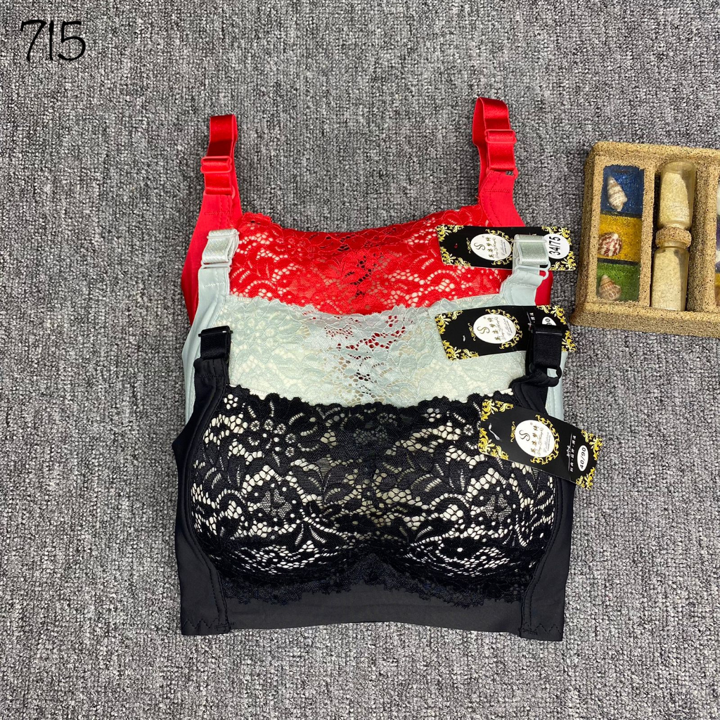 BRA / BH WANITA KAWAT #715 TERDAPAT 3 WARNA DAN 3 KAIT SIZE 34-40 KAIN LEMBUT BAHAN IMPORT PAKAIAN DALAM WANITA