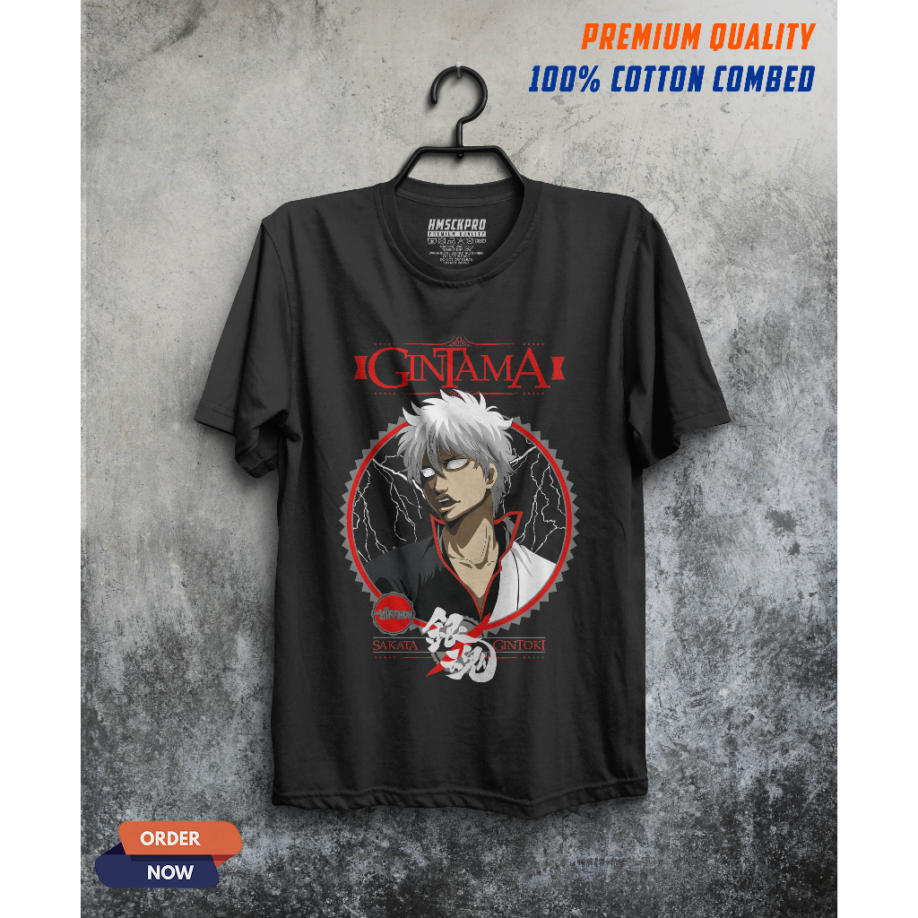 T-SHIRT DISTRO GINTAMA / PUSAT KAOS ANIME / BAJU ATASAN PRIA