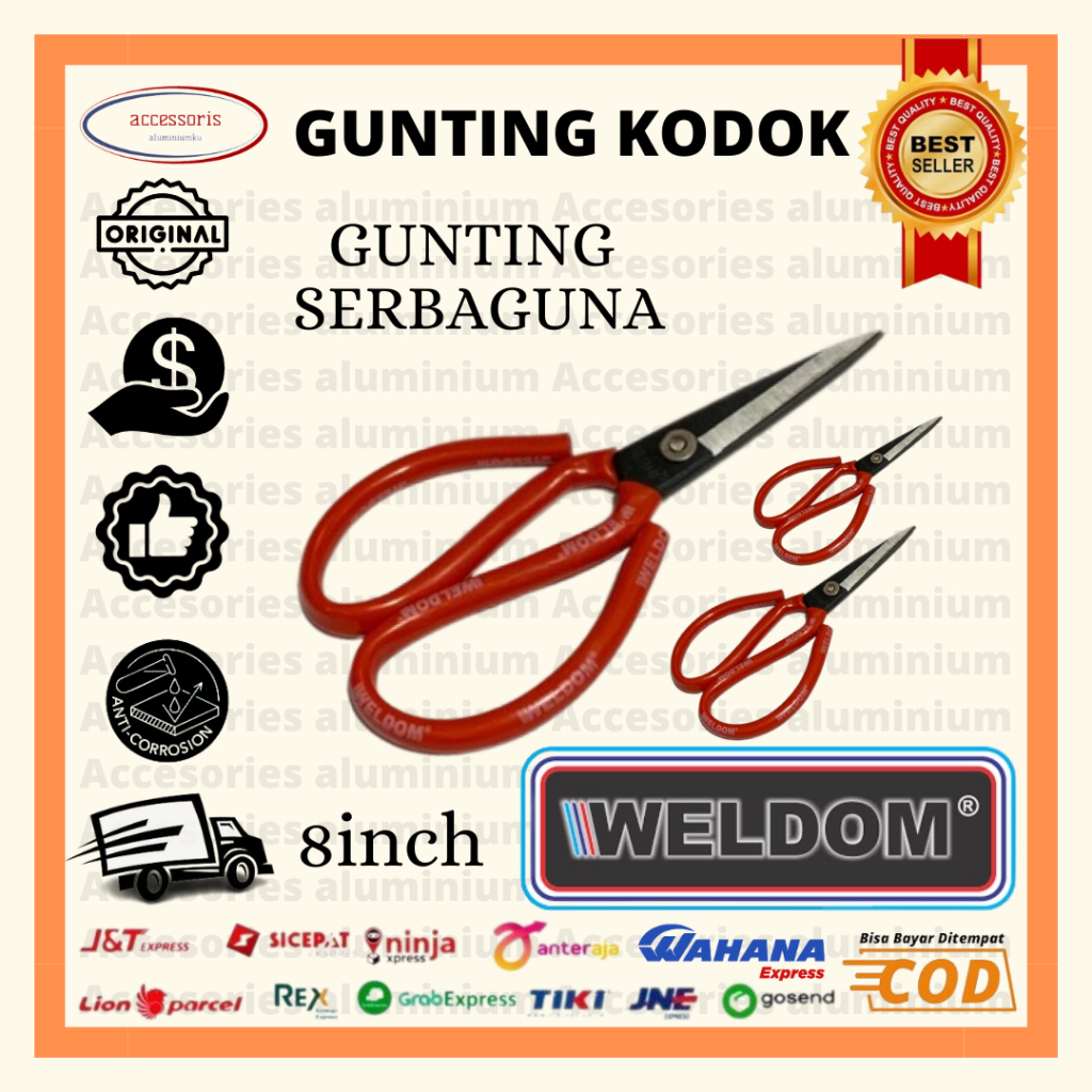 

GUNTING KODOK / GUNTING SENG SERBAGUNA / GUNTING POTONG BAHAN KAIN TAILOR SCISSORS