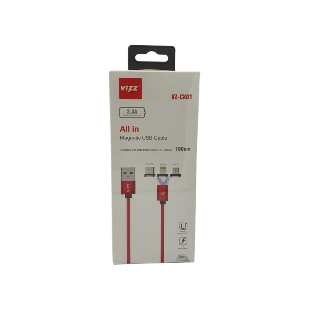 Kabel Data Magnetic 3in1 2,4A Vizz VZ-CX01 100cm