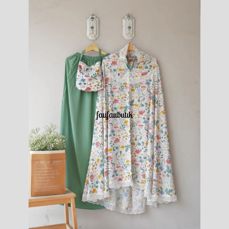 Mukena Rayon FaufauHijab Selma Bunga Tosca Soft
