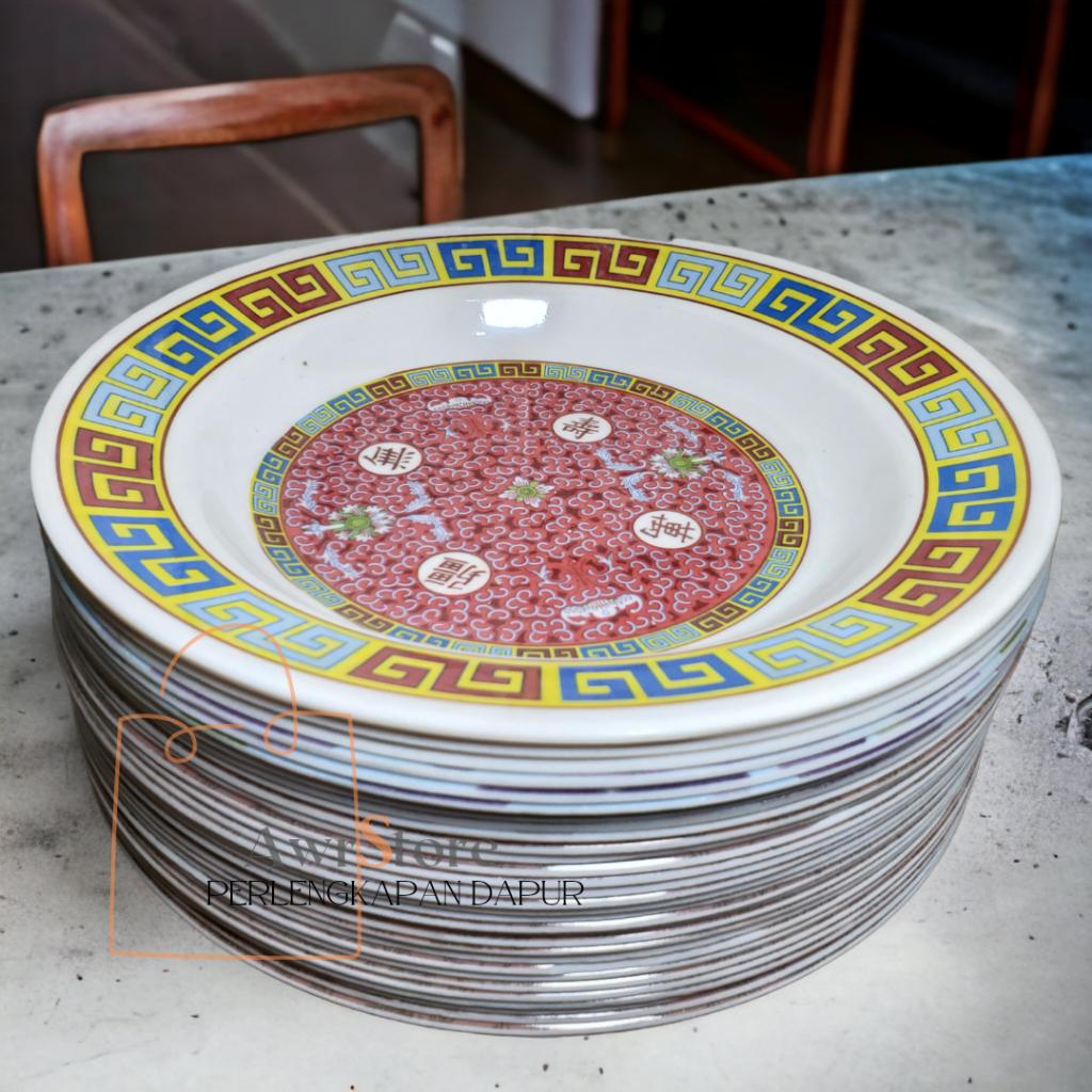 1 LUSIN PIRING MAKAN SEMI MELAMIN MOTIF CANTIK