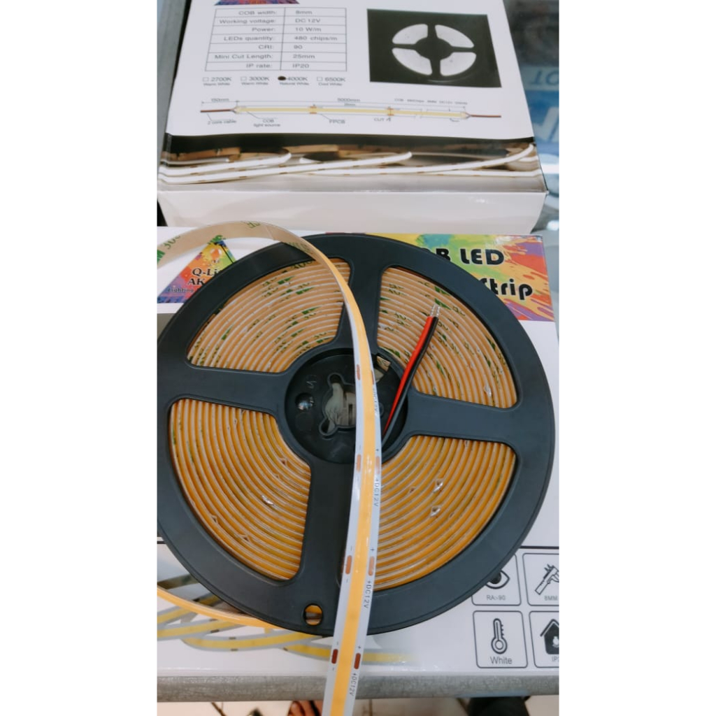 LAMPU LED STRIP COB 12V QLITE STRIP LED 5METER