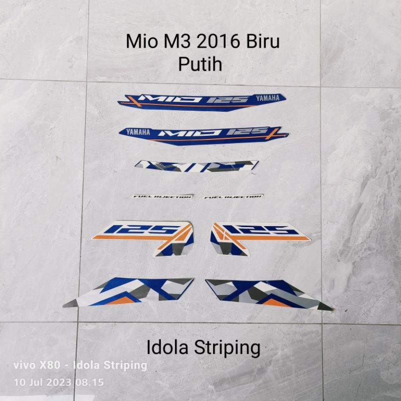 Striping Mio M3 2016 Biru Putih