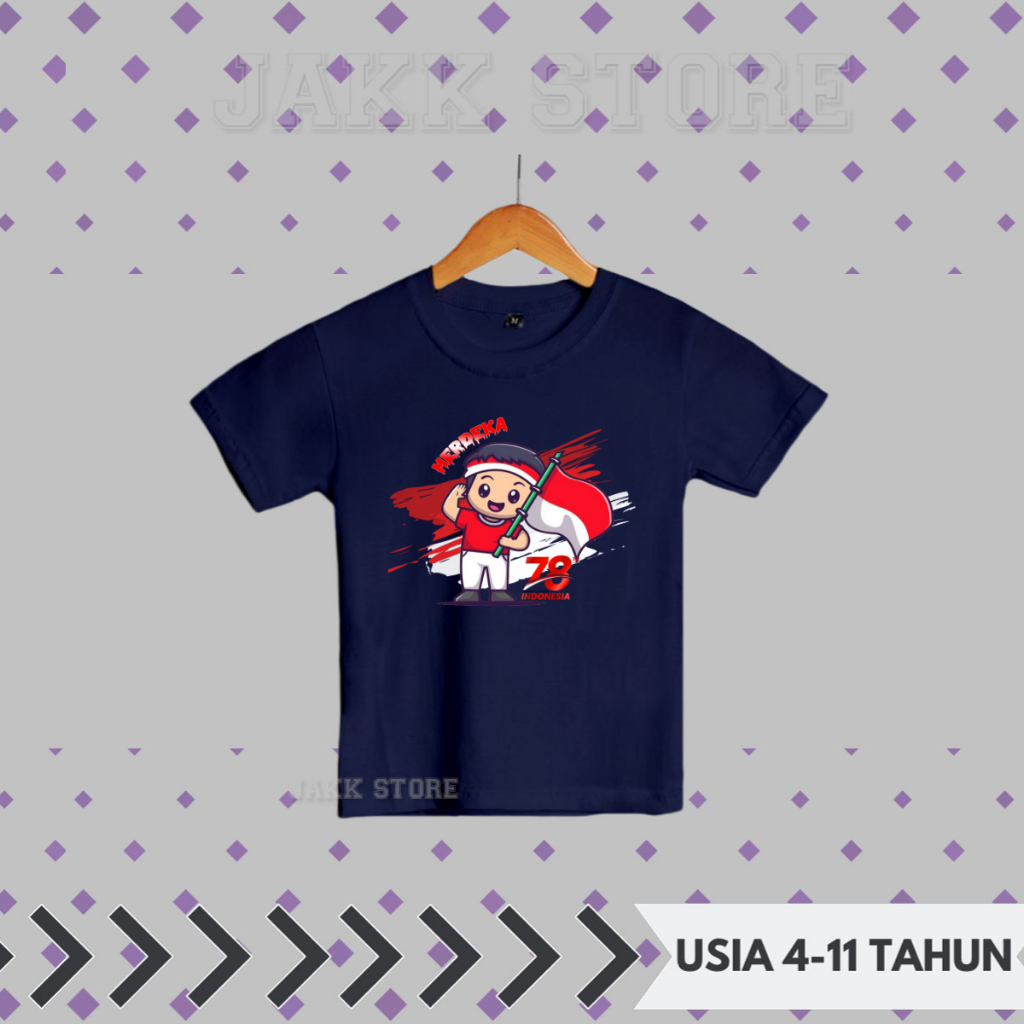 Baju 17 Agustus Anak Laki Laki Usia 4 5 6 7 8 9 10 11 12 Tahun / Kaos Anak kemerdekaan Indonesia 2023