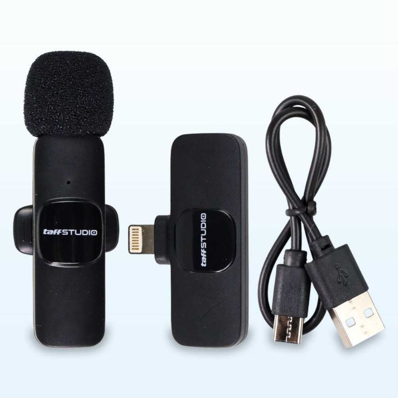 Mic Wireless Clip On Lavalier Lapel Microphone Vlogger Youtuber Live Streaming Lightning