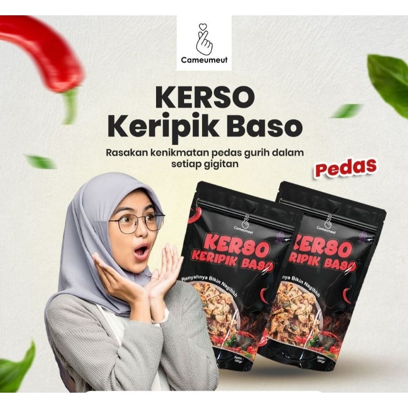 

KERSO Keripik Baso Cameumeut / KERIPIK BASRENG PEDAS Rasa Daun Jeruk netto 85gr