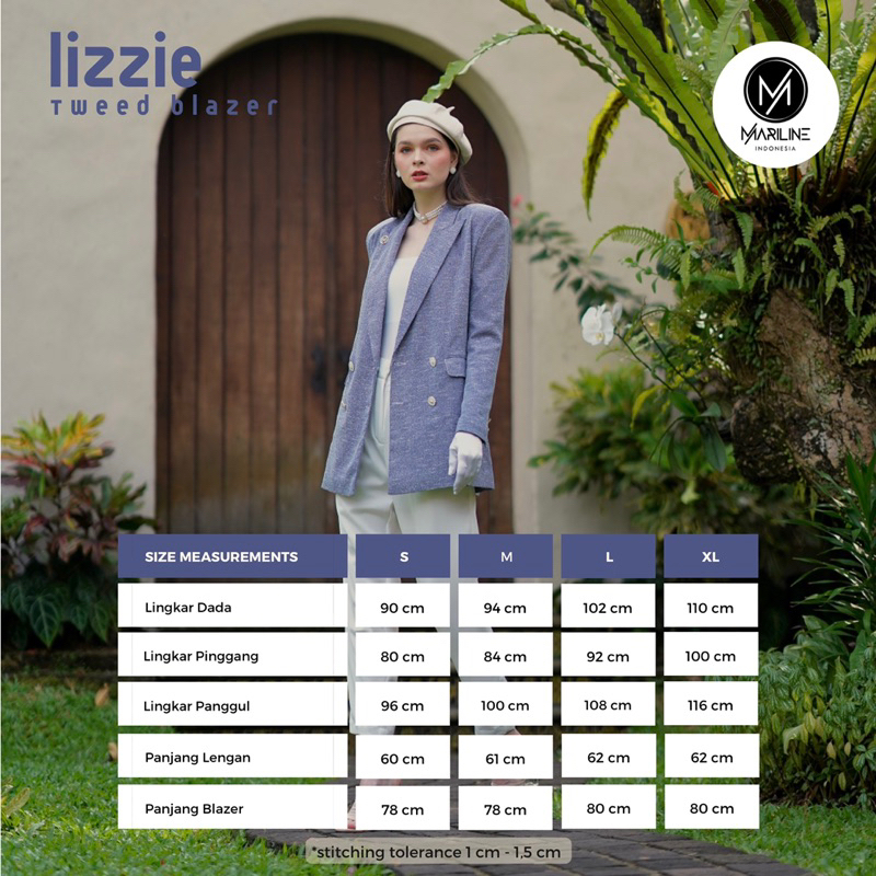 LIZZIE LUNA Tweed Wool Blazer and White Tapered Pants