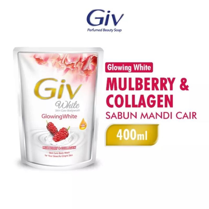 GIV BODYWASH GLOWING WHITE. MULBERRY &amp; COLLAGEN 400ML