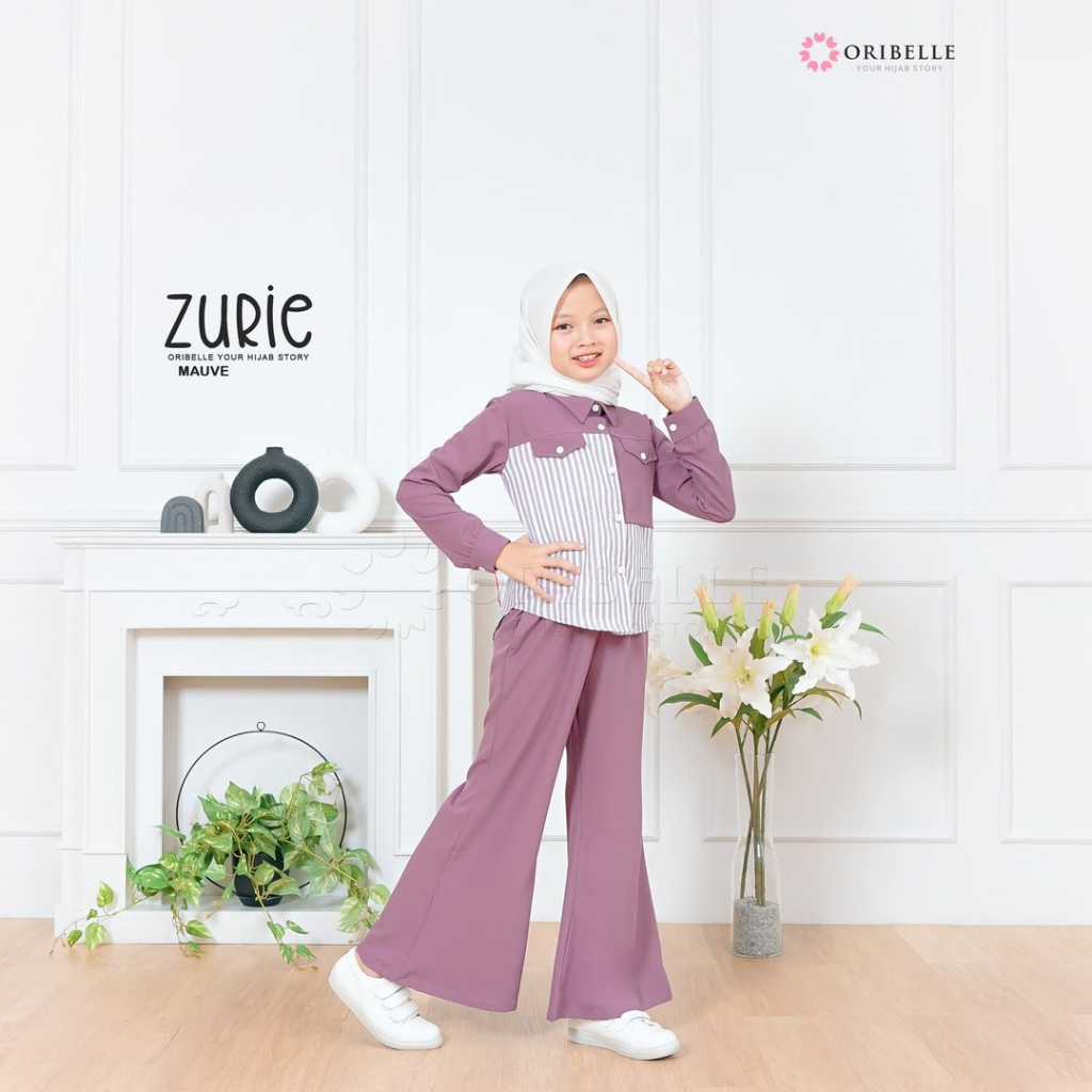 Zurie set anak remaja Fashion wanita muslimah stelan anak mewah terbaru 2023