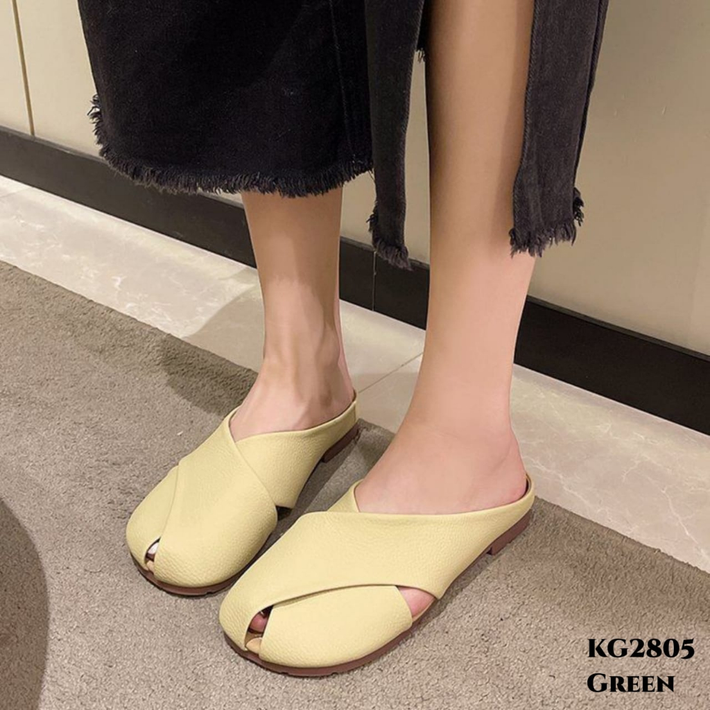 WYN SANDAL FLAT SLIPPERS FASHION KOREA KG2805