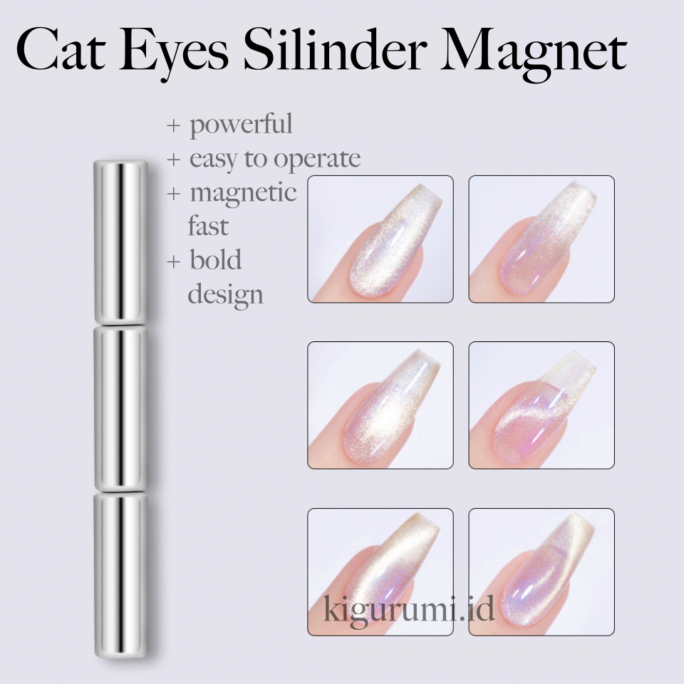 Cat Eyes Magnet Mini SIlinder Crystal nail Art Gel Nail Polish / Magnet cat eye mini nail art gel polish Magnet Kutek kuku Gel Nail art tool peralatan kuku Kutek gel KU059