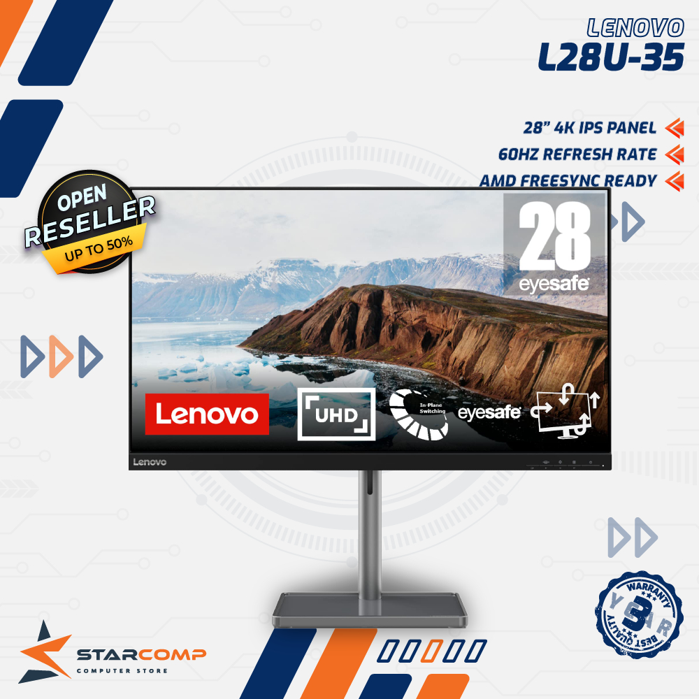 Lenovo L28u-30 Monitor 4K 28&quot; IPS LED 60Hz AMD FreeSync