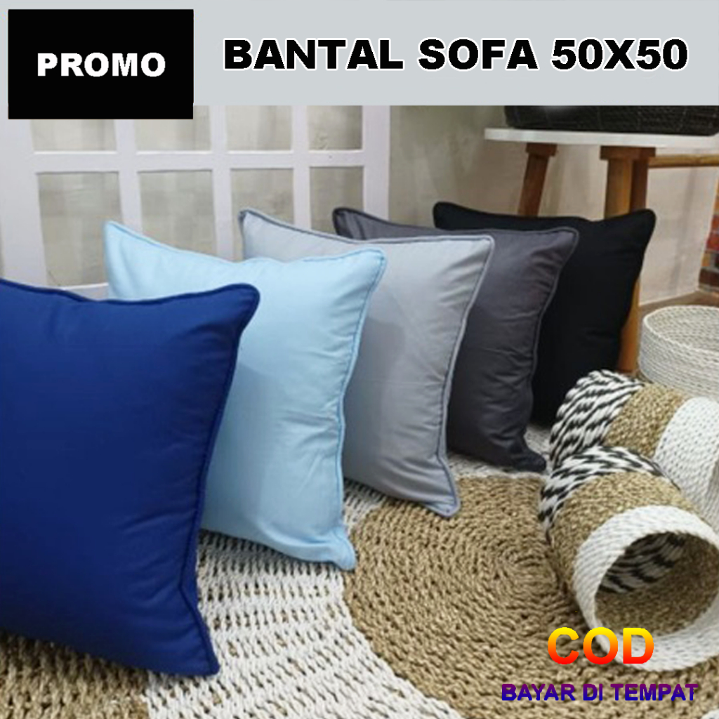 ✅COD Bantal Sofa Minimalis Ruang Tamu 50x50 Aneka Warna