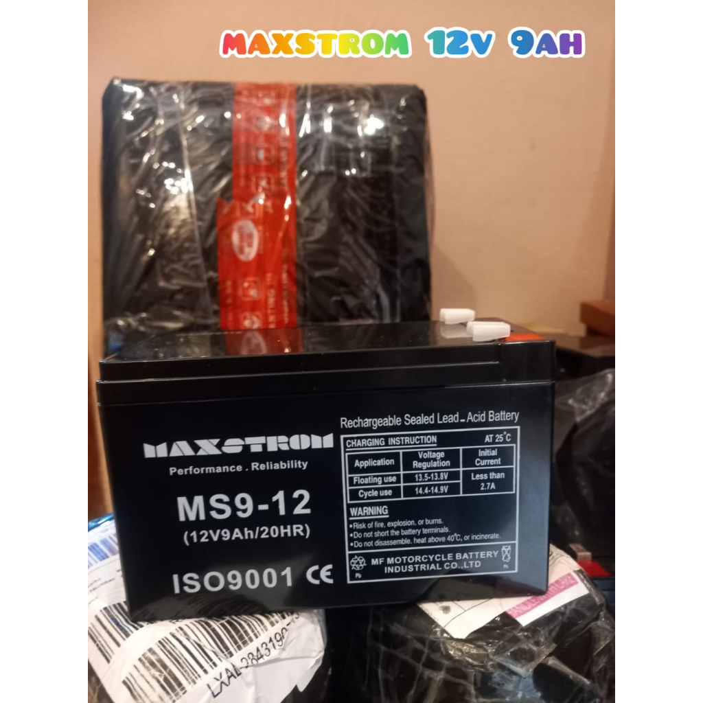 Aki maxstrom 12v7ah 12v 7.5ah Aki kering 12v7.5ah  UPS VRLA