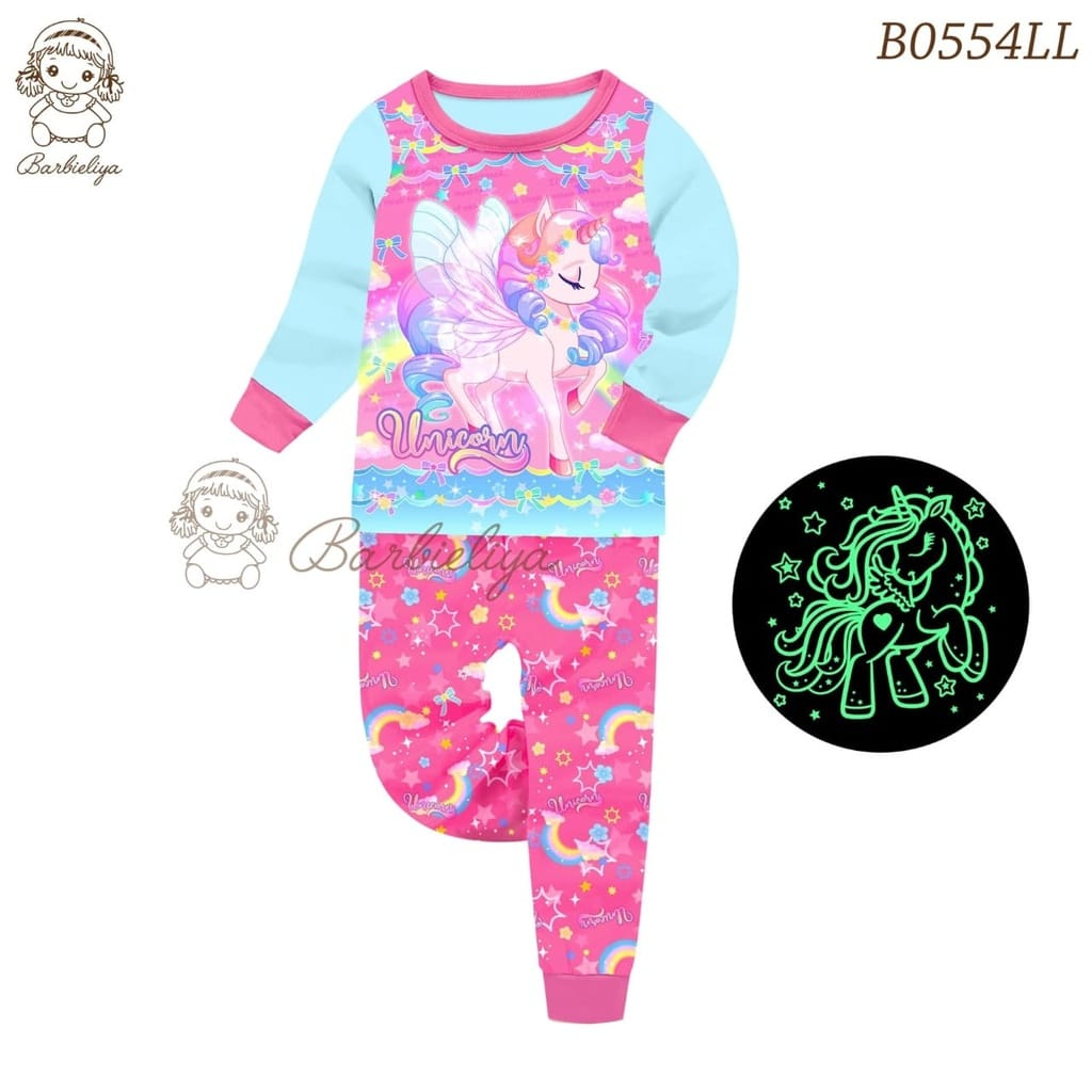 Baju Tidur Unicorn Anak Perempuan Impor ukuran 8-12tahun