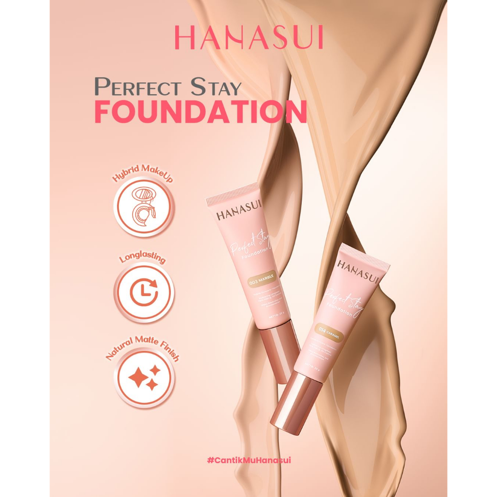 ❤ BELIA ❤ HANASUI Perfect Stay Foundation 25gr | Liquid Foundation | BABY BUNNY