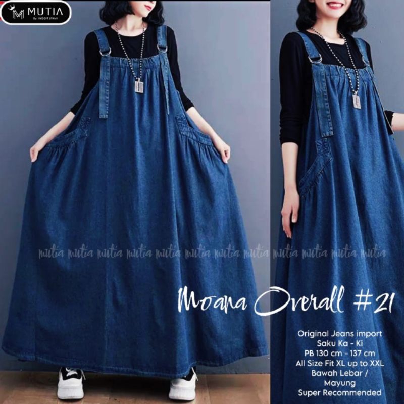 MOANA OVERALL #21 BY MUTIA / OVERALL JEANS WANITA MUSLIMAH