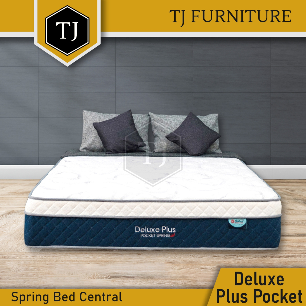 Central Deluxe Plus Pocket / Kasur Springbed Double 160 x 200cm - 180 x 200 cm - Hanya Kasur / Matra