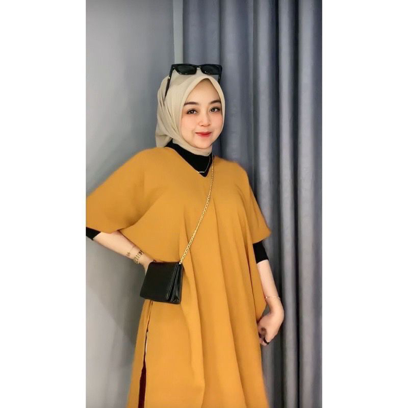 NAGITA LONG SQUARE TOP ATASAN BLOUSE WANITA AIRFLOW CRINKLE AIRFLOW HITS OOTD SELEBGRAM FASHION GROS