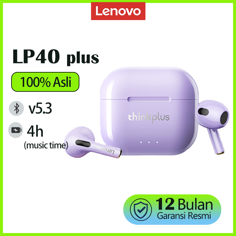 Thinkplus Lenovo LP40 Plus TWS Bluetooth Headset Headphone Earphone gaming