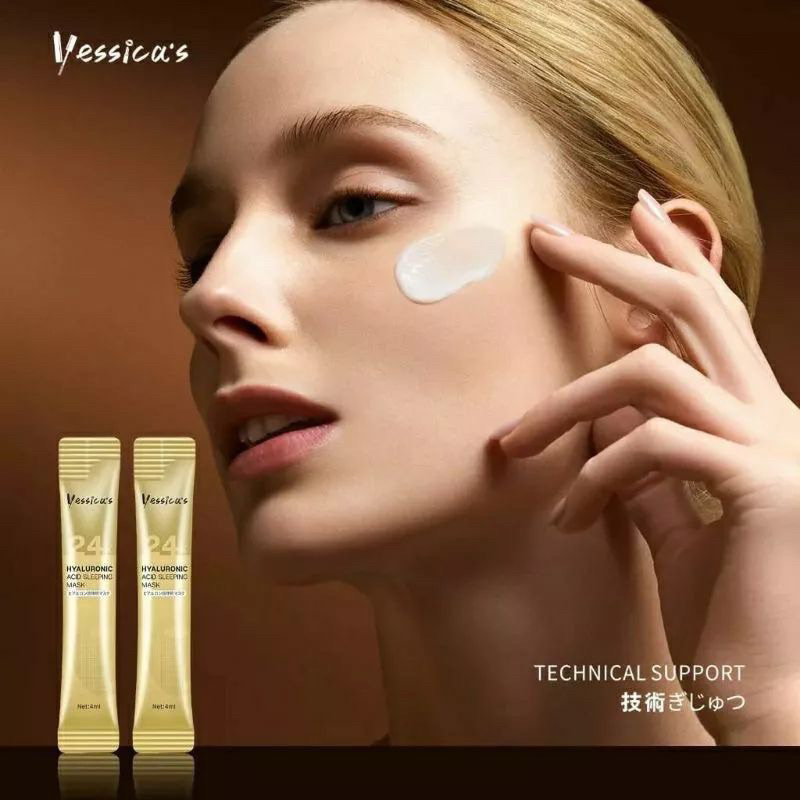1 SACHET (bukan 1 box) Yessica's 24k HYALURONIC ACID SLEEPING MASK  (Moisturizing , Smooth , Firming)