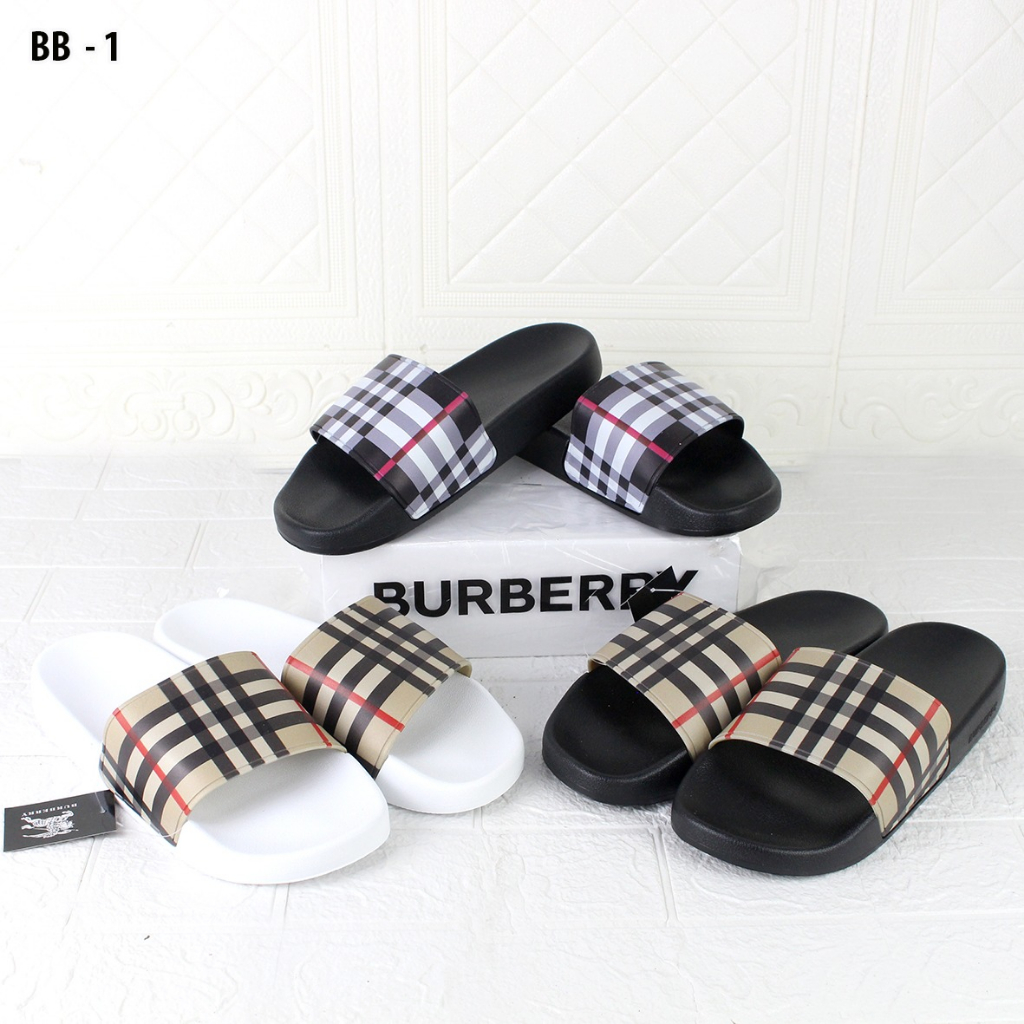 SANDAL B VINTAGE CHECK PRINT SLIDES BB-1