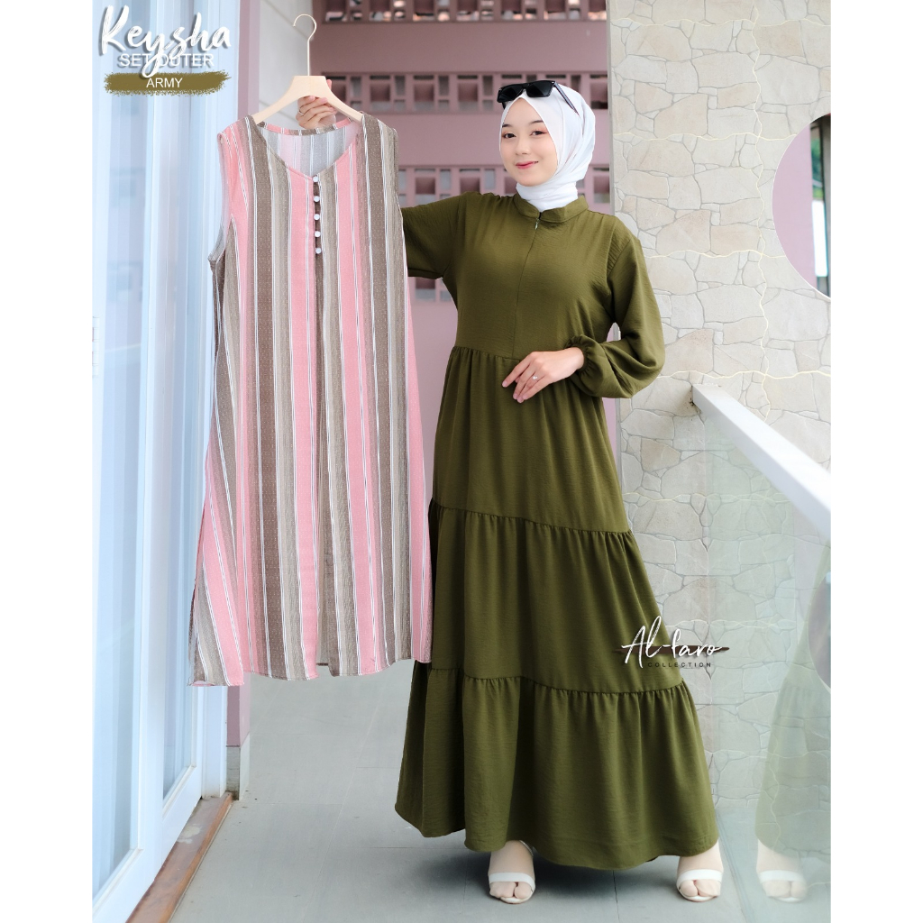 GAMIS SET OUTER DIANDRA KEYSHA BY ALFARO model terbaru kekinian etnik batik ootd ramadhan lebaran hajatan casual formal