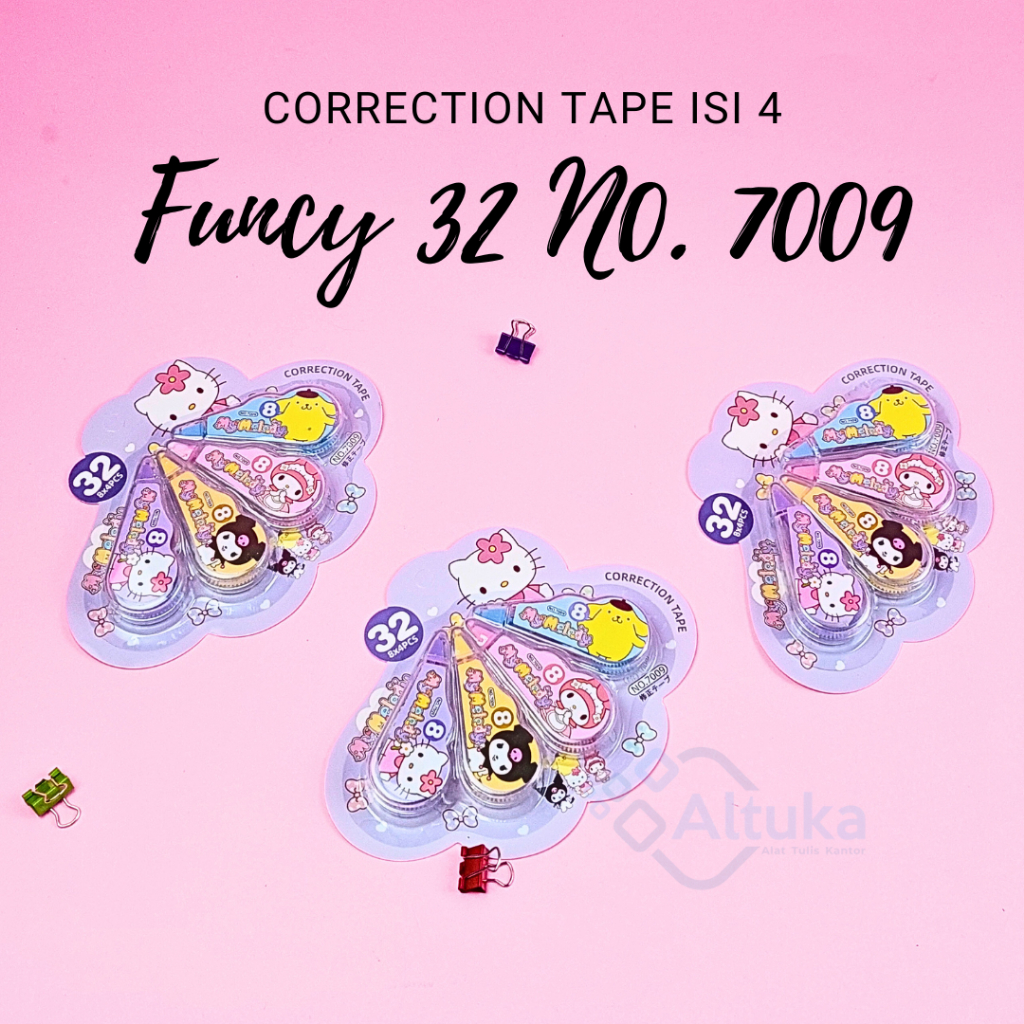 

(Isi 4pcs) Correction tape / Pita Koreksi / Tip Ex Funcy