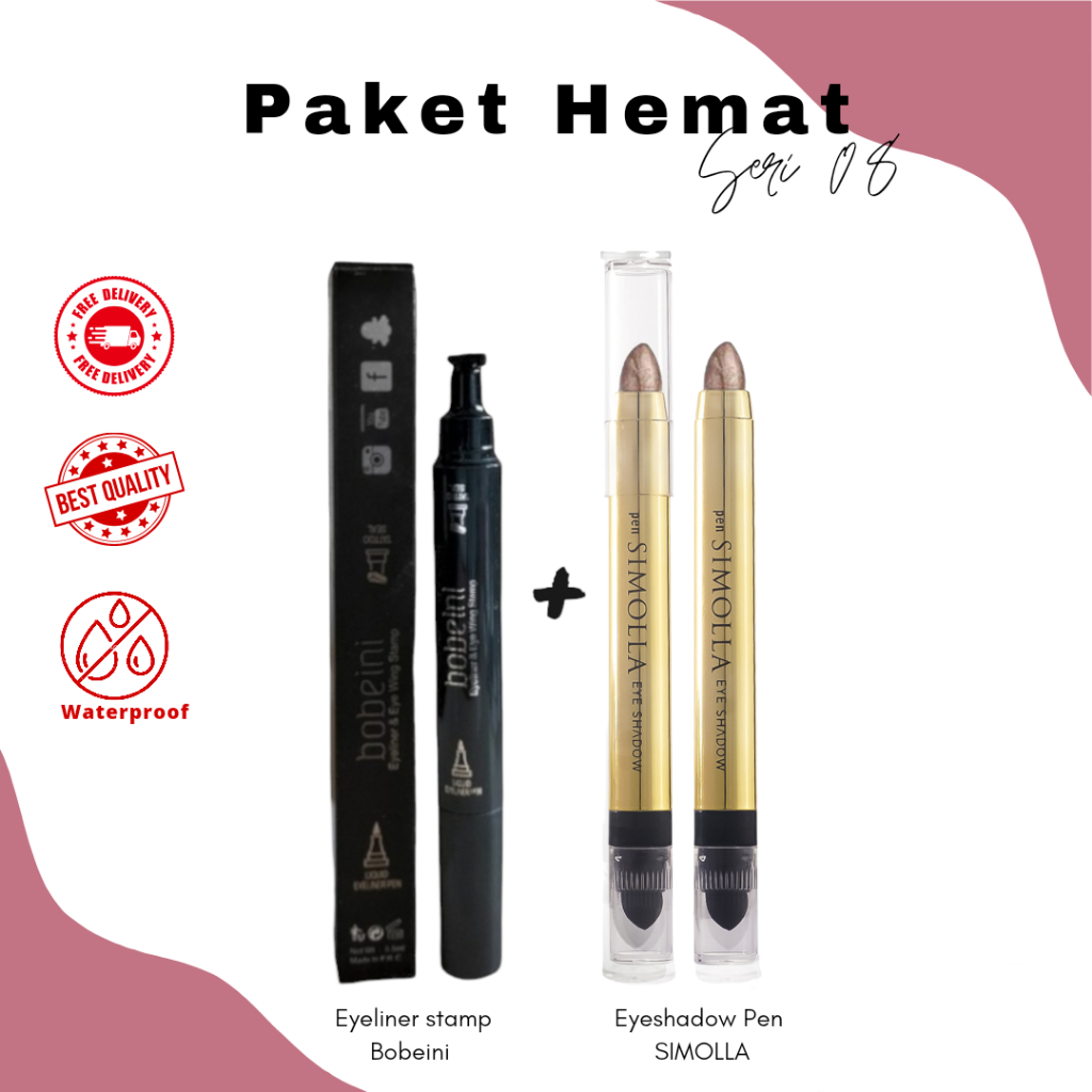 PAKET BUNDLING SERIES 08 EYELINER STAMP &amp; EYESHADOW PEN PAKET HEMAT