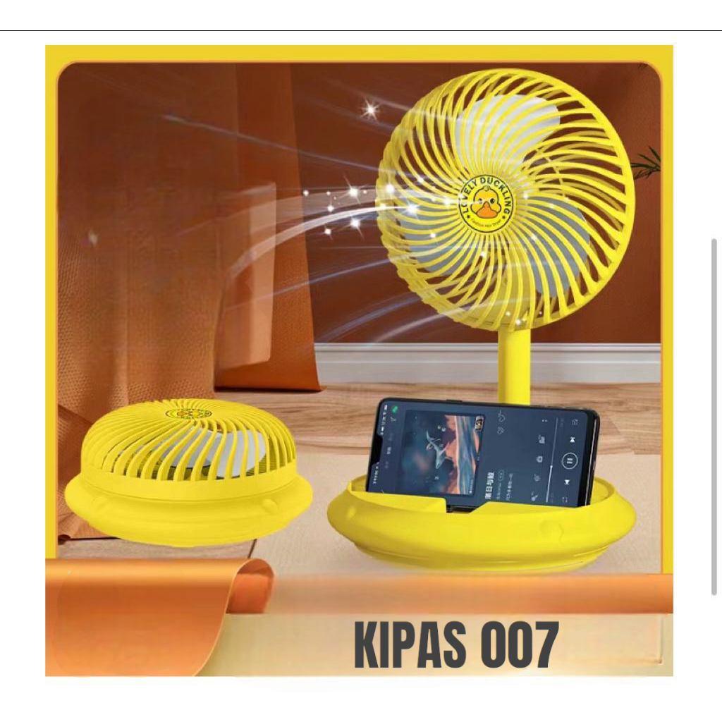 KIPAS ANGIN 007 FASHION PORTABLE FAN 7200 MAH 3 SPEED FOLDING FAN