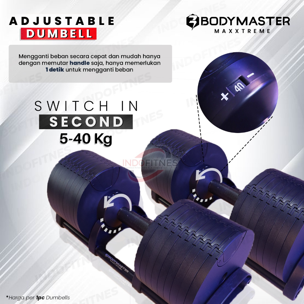 MAXXTREME 40KG Adjustable Dumbell BODYMASTER original- Barbell NuoBell