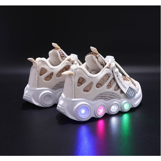 LED Sepatu Sneakers Anak Laki / Perempuan LED Menyala Import sekolah GUCCILED