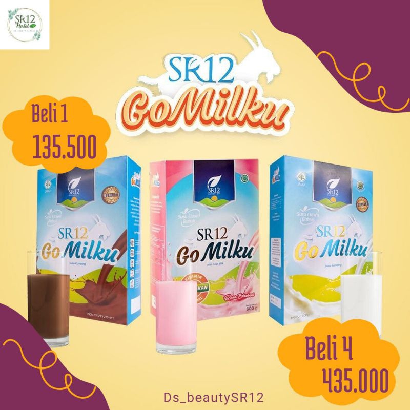 

PROMO PAKET TERMURAH/ 4 BOX SUSU KAMBING ETAWA GOMILKU SR12 600GR