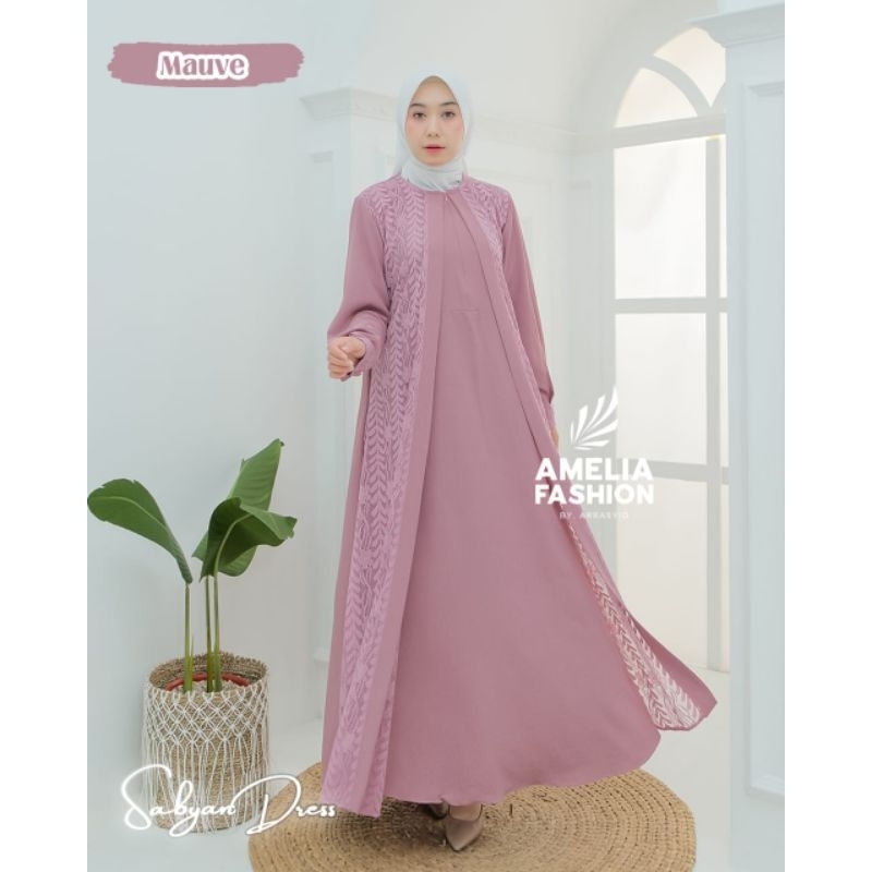 GAMIS SABYAN ORI AMELIA FASHION DRESS OOTD MODERN KEKINIAN GAMIS LEBARAN TERBARU