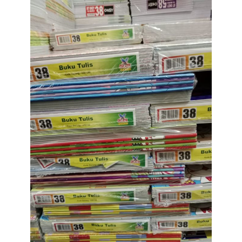 

Cod 1 pak buku tulis glatik 38 lembar