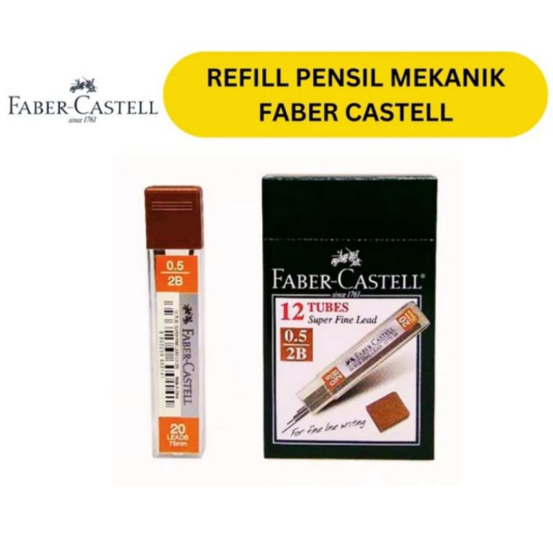 

Isi pensil mekanik 2B Faber Castel 0,5 super fine lead per tube / Refill pensil mekanik 2B 0,5 mm Faber Castell / Refill isi pensil mekanik 2B