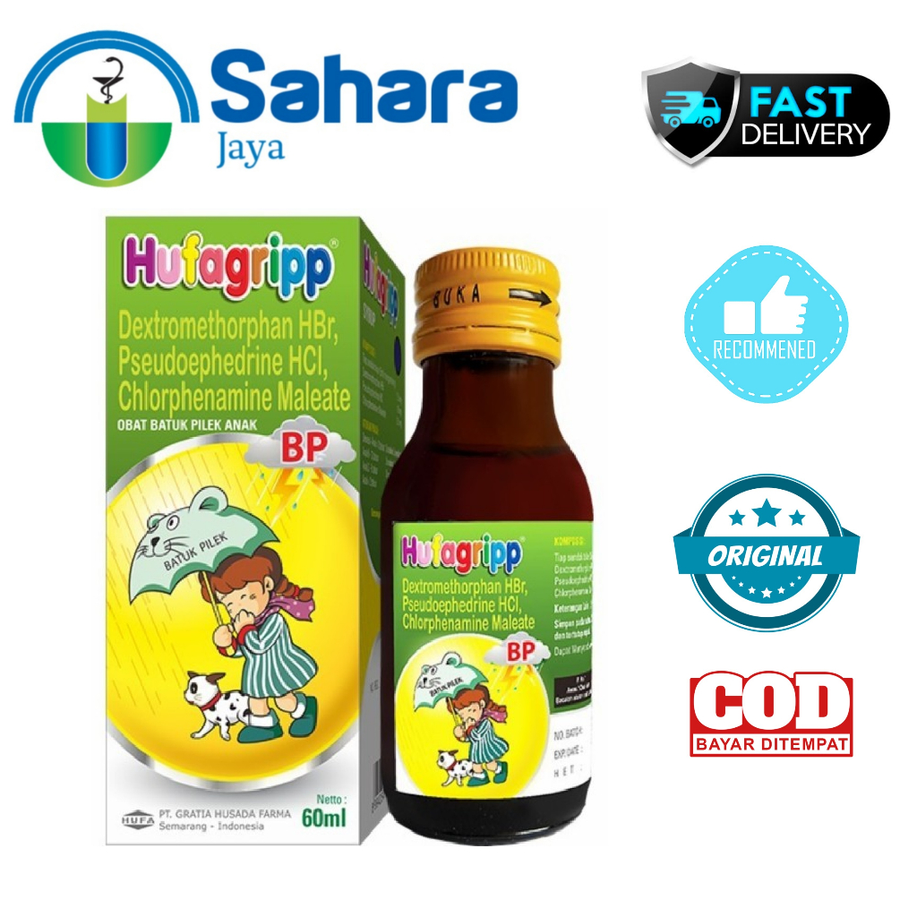 [SJ] Hufagrip BP Sirup 60 ml / HUFAGRIP BATUK PILEK / HUFAGRIP HIJAU