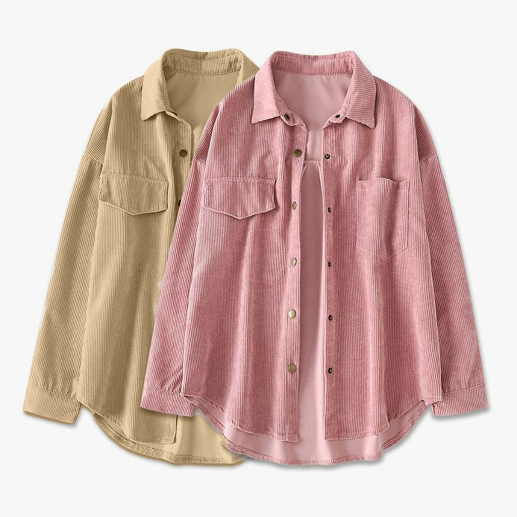 kemeja wanita corduroy - aura top - atasan wanita korea ( limited stock )