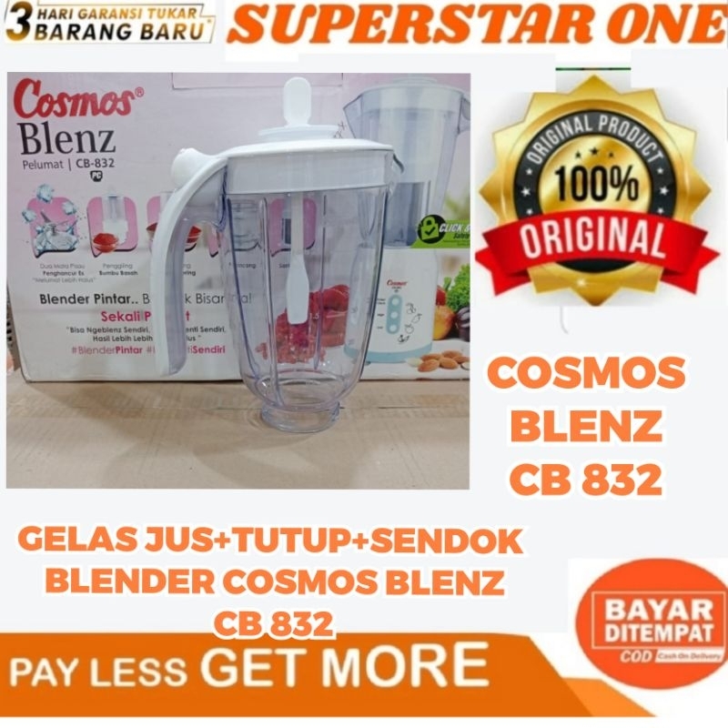 gelas jus+ tutup+sendok blender cosmos BLENZ CB 832 BLENZ blender cosmos