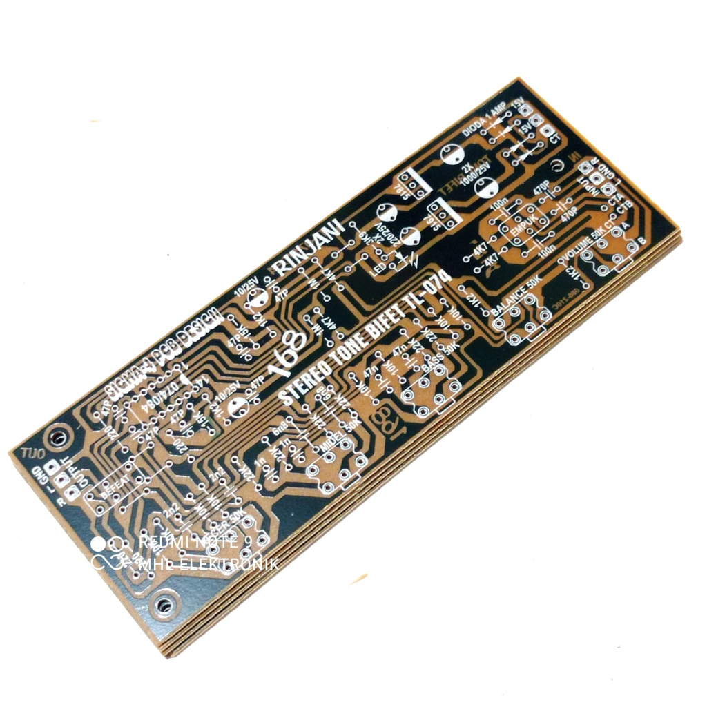 PCB TONE CONTROL STEREO BIFET TL074 168