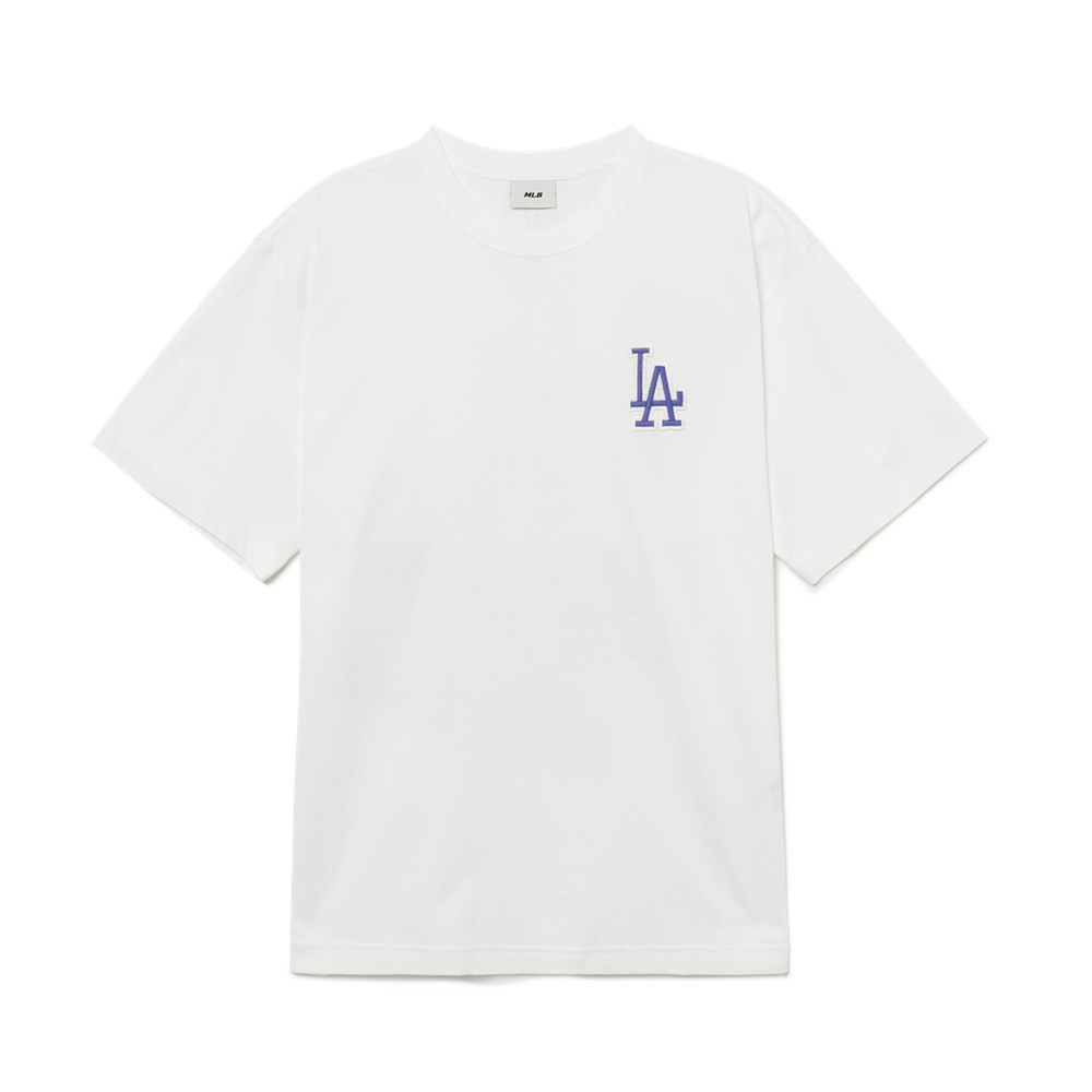 MLB LA Dodgers Paisley Clipped Logo Tee White