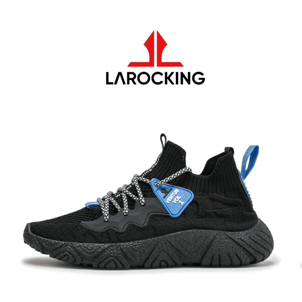 COD Promo Terbaru Larocking - Ventus Hitam | Sepatu Sneakers Pria