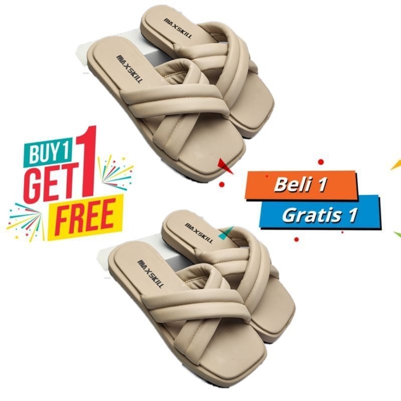 Sandal Sendal Wanita Kekinian Terbaru Beli 1 Gratis 1