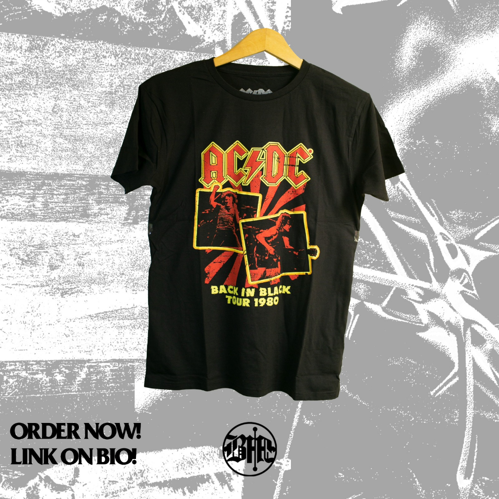 kaos band original import AC/DC Back in Black Tour 1980