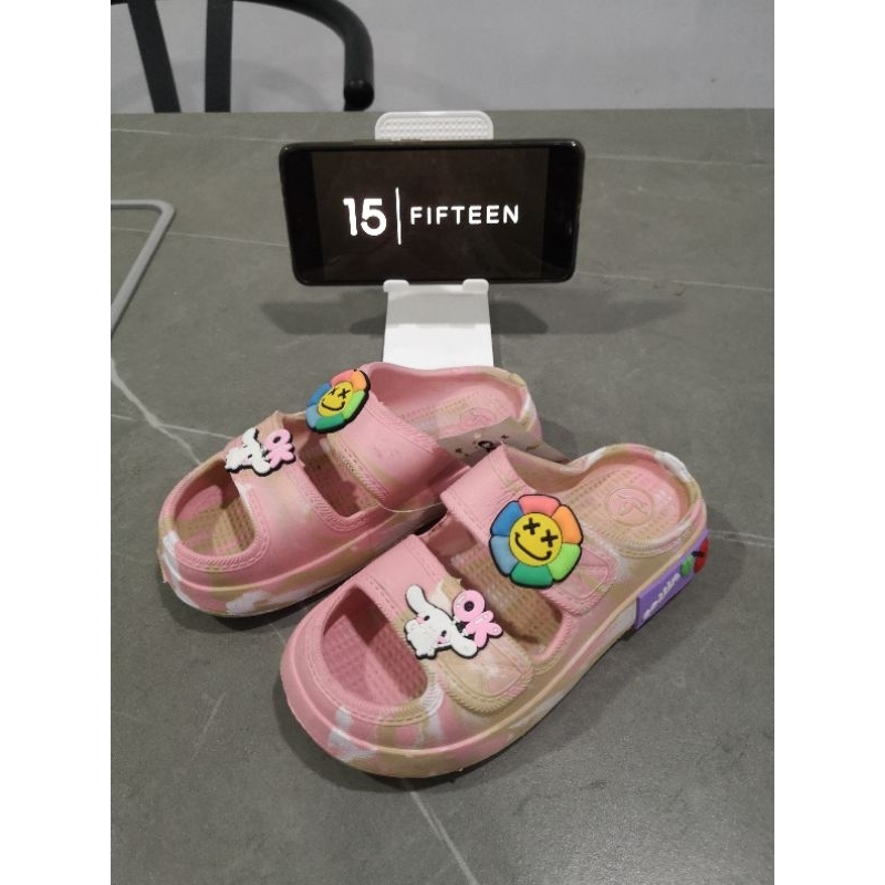 NEW ! ! ! Size 24-35 Usia 2-9 Tahun  baby girls sandal/Sandal Anak Perempuan Fuji Jelly Slop FLOWER+RABBIT 6189