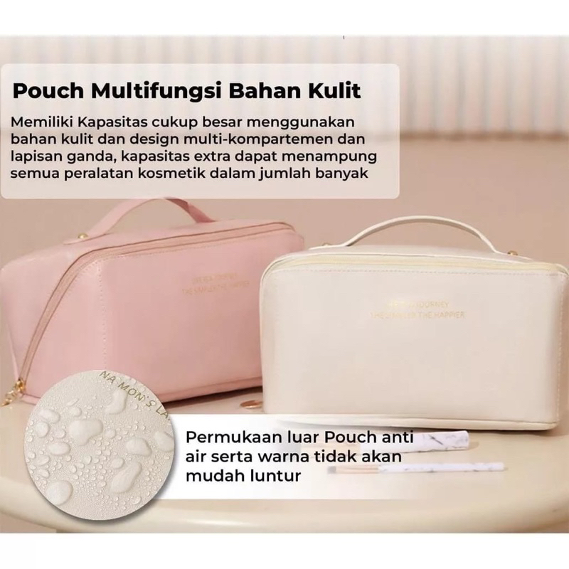 LIO BAG Tas Kosmetik Pouch Makeup Travel Tas Portable Make Up Tas Kosmetik Sekat Wanita Travelling Bag Organizer Toiletries Bag