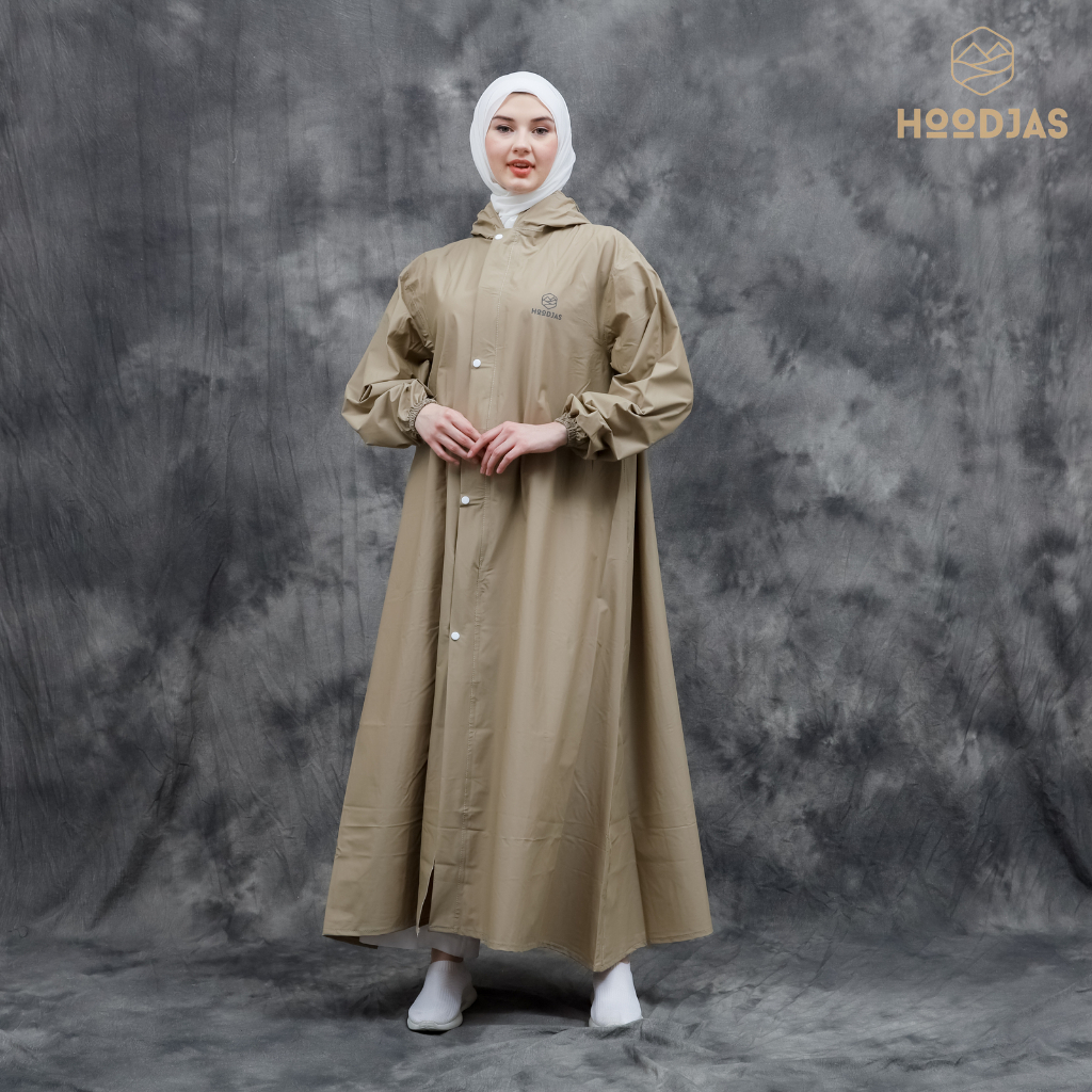 HOODJAS Jas Hujan Wanita Muslimah Model Gamis Kamila Bahan PVC 0,25