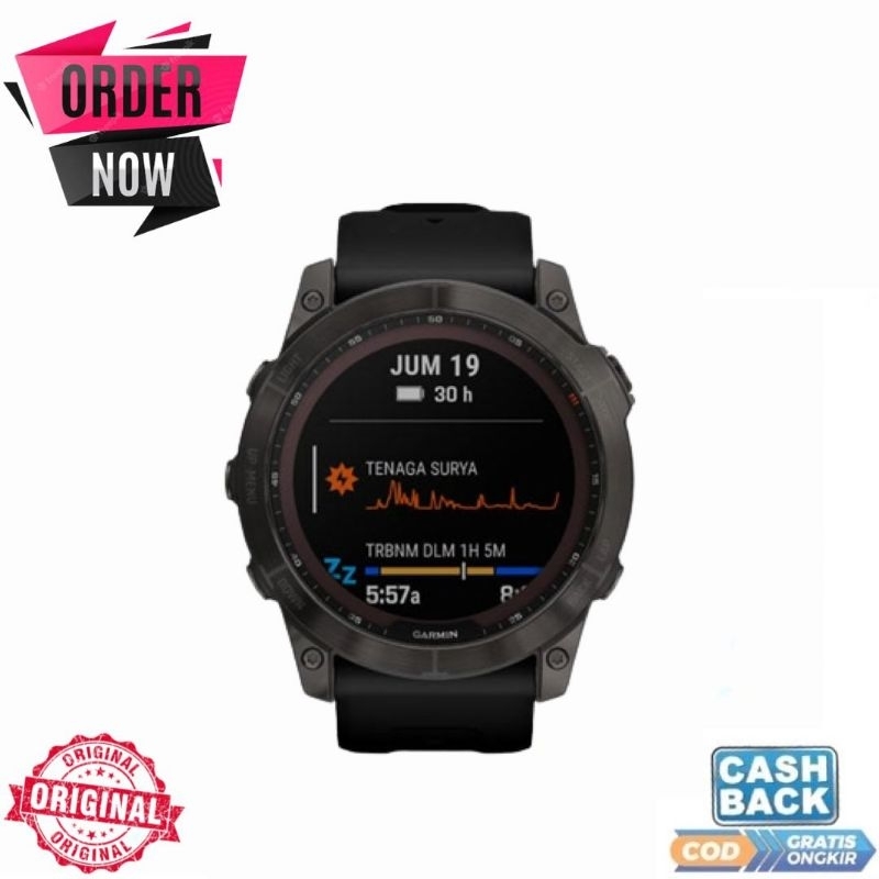 Garmin Fenix 7X Sapphire Solar Carbon Gray DLC Titanium with MetalBand