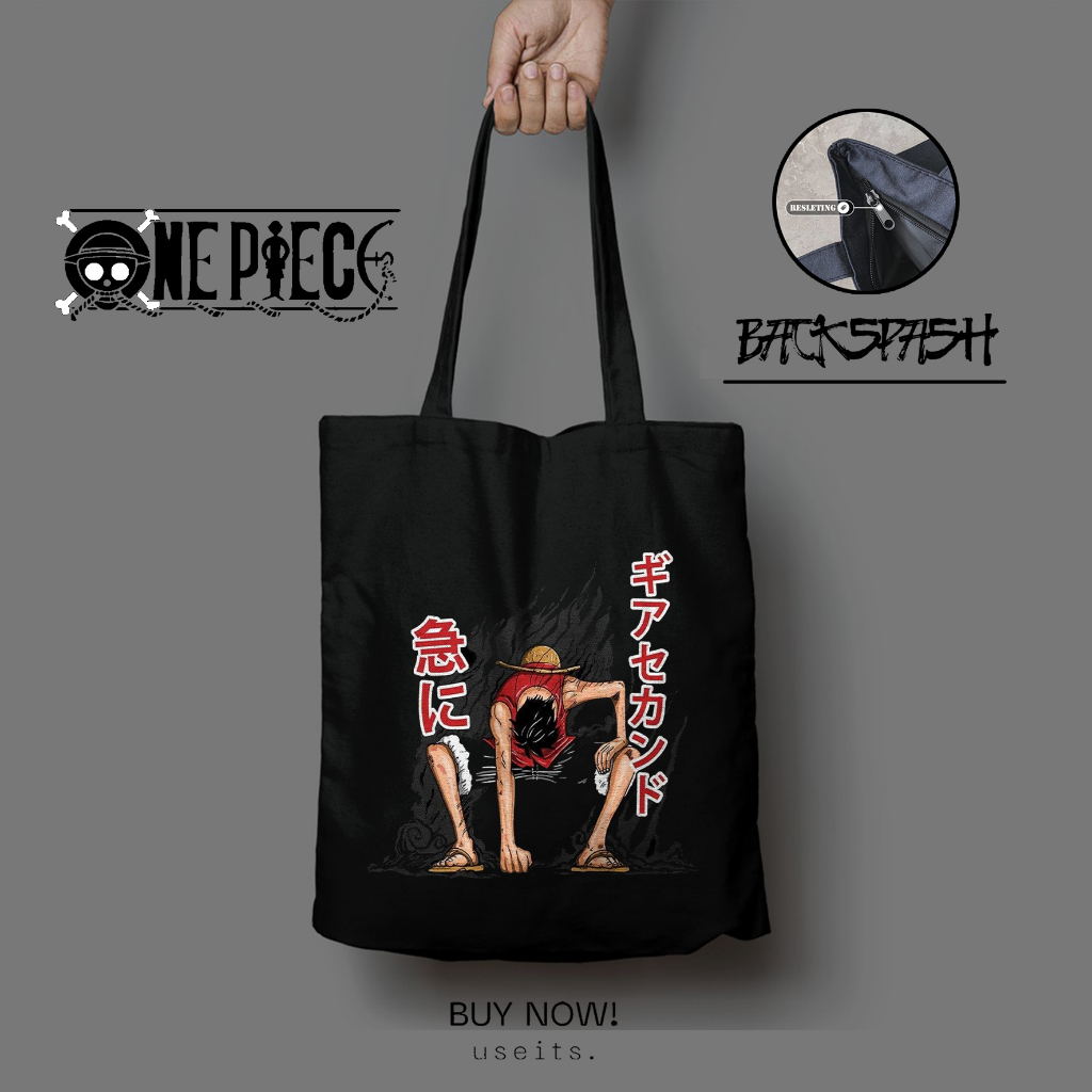 Totebag Tas Anime One Piece Luffy Gear 5 Spesial Custom Pria Wanita - ONE PIECE LUFFY THD